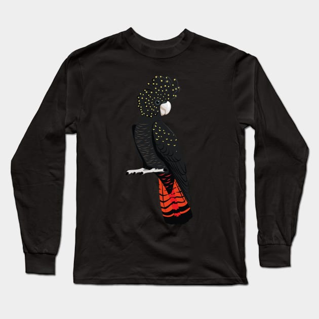 Red-tailed black cockatoo Long Sleeve T-Shirt by Zolinstudio